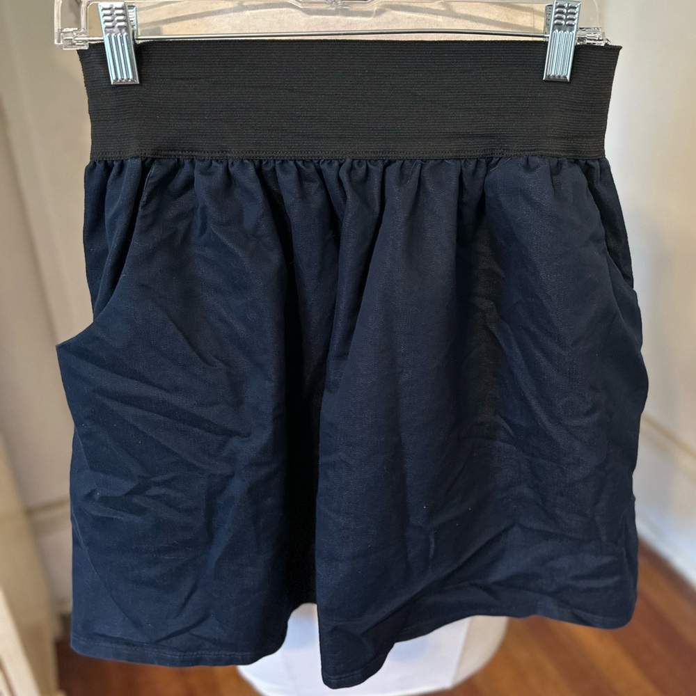 Denim style ruffle skirt with pockets 3X